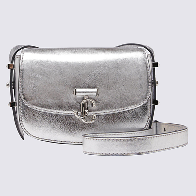Jimmy Choo Varenne Satchel / S Shoulder Bag In Silver Metallic Vintage Leather