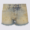 Maison Margiela Blue Raw Edge Denim Shorts In Light Denim