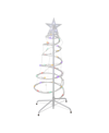 Northlight Set Of 2 Multi-color Led Lighted Spiral Cone Tree Outdoor Christmas Decorations 3' 4' In Multi