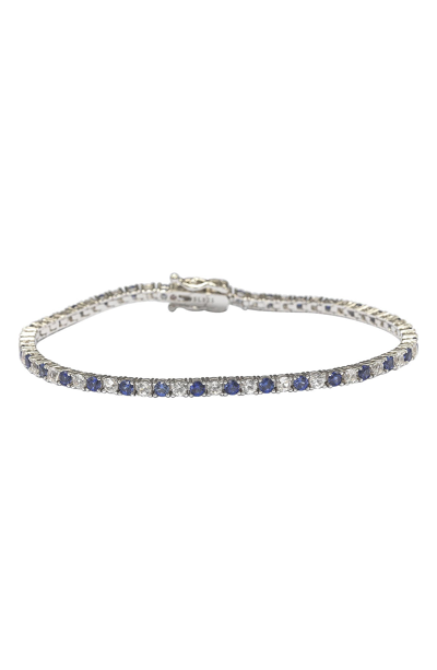 Suzy Levian Blue Sapphire Tennis Bracelet
