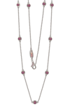 Suzy Levian Sterling Silver Pink Sapphire Station Necklace In Pink