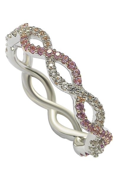 Suzy Levian Pink Sapphire Crossover Band Ring