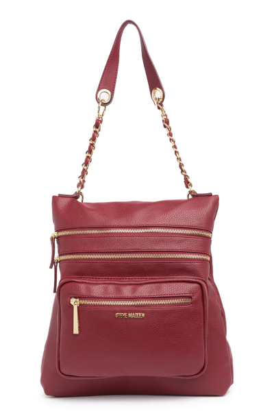 Steve Madden Callie Faux Leather Convertible Hobo Bag In Oxford Red