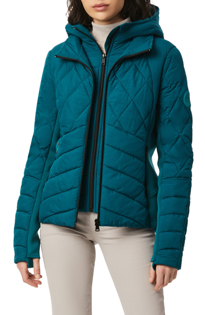 Bernardo Puffer Jacket With Removable Bib & Hood In Poseidon