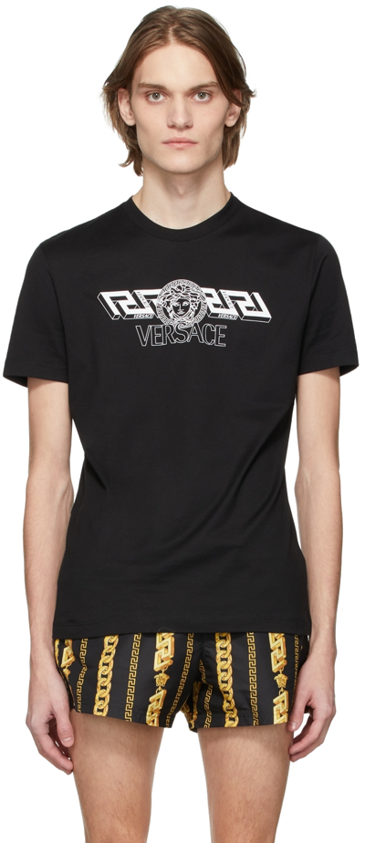 Versace Medusa Head-print Cotton-jersey T-shirt In Black
