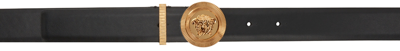 Versace Medusa Biggie Belt, Female, Black+gold, 105 Cm In Nero Oro