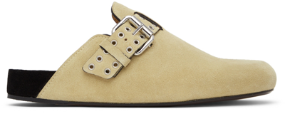 Isabel Marant Mirvin Suede Buckle Mules In White