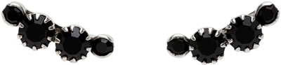 Isabel Marant Silver & Black 'a Wild Shore' Earrings In Bksi Blksil