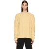 THE ELDER STATESMAN YELLOW CHUNKY CABLE KNIT SWEATER