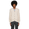 BRUNELLO CUCINELLI OFF-WHITE FEATHER YARN CABLES CARDIGAN