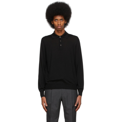 Brunello Cucinelli Virgin Wool And Cashmere-blend Polo Shirt In Black