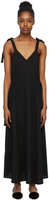 Deveaux Black & Navy Paneled Rosa Dress In Black