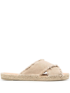 Castaã±er Cross Strap Sandals In Neutrals