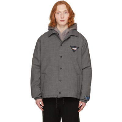 Msgm Grey Virgin Wool Blend Jacket
