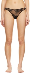 Fleur Du Mal Bouquet Cheeky Embroidered High-rise Stretch-lace Briefs In 0100 Black