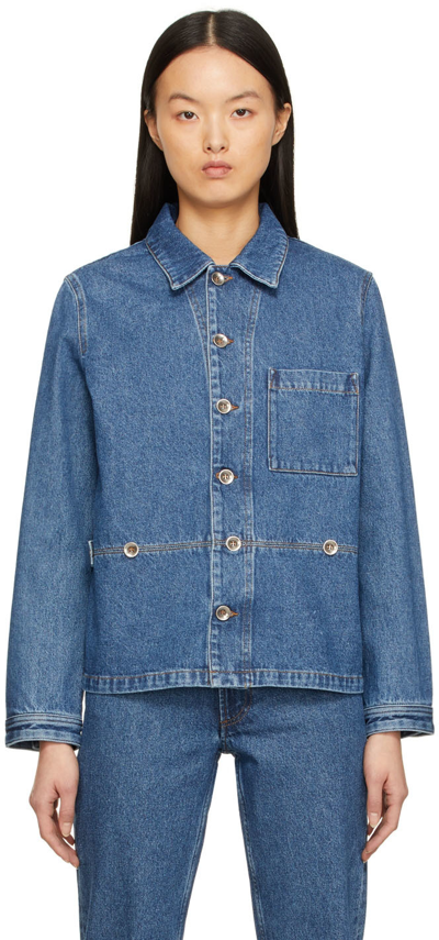 Apc Washed Blue Dina Denim Jacket