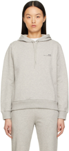 Apc Logo Stretch-cotton Hoodie In Plb Heathered Light