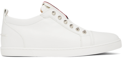 Christian Louboutin F.a.v Slip-on Spike-embellished Leather Trainers In White