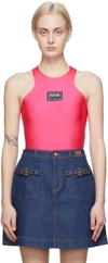 Versace Jeans Couture Top Shiny Lycra Sumatra In E453 Pink