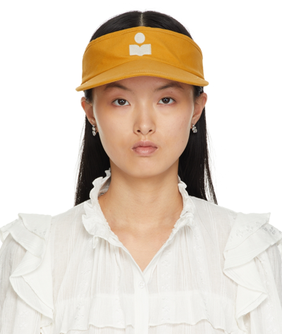 Isabel Marant Tyry Embroidered Logo Visor In Yellow