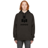 Isabel Marant Logo Print Cotton Blend Hoodie In Black