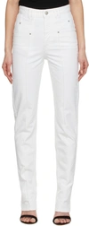 Isabel Marant White Niroka Jeans In 20wh White