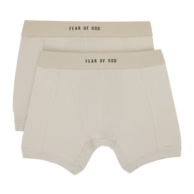 Fear Of God Two-pack Beige Boxer Briefs In Cement