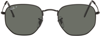 Ray Ban Ray-ban Unisex Icons Polarized Hexagonal Sunglasses, 51mm In Black/polar Green