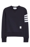 THOM BROWNE 4-BAR COTTON SWEATSHIRT