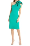 Eliza J One-shoulder Dress In Green