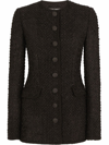 Dolce & Gabbana Long Tweed Jacket In Black
