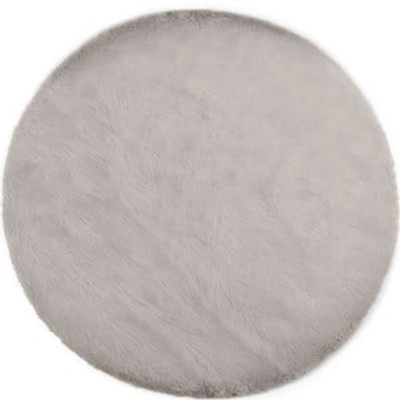 Jox Shaggy Round Rug Gray In Grey