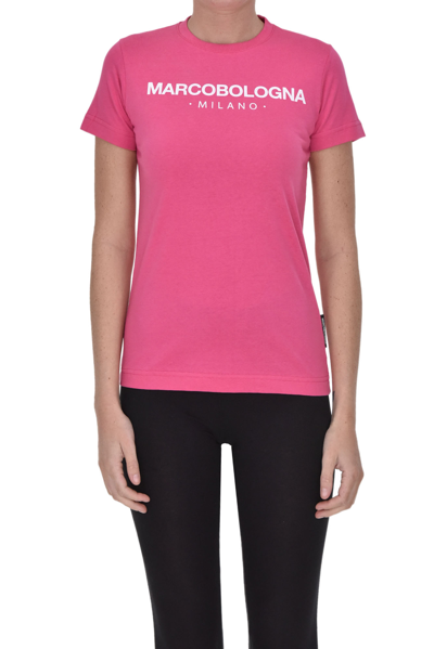 Marco Bologna Designer Logo T-shirt In Fuxia