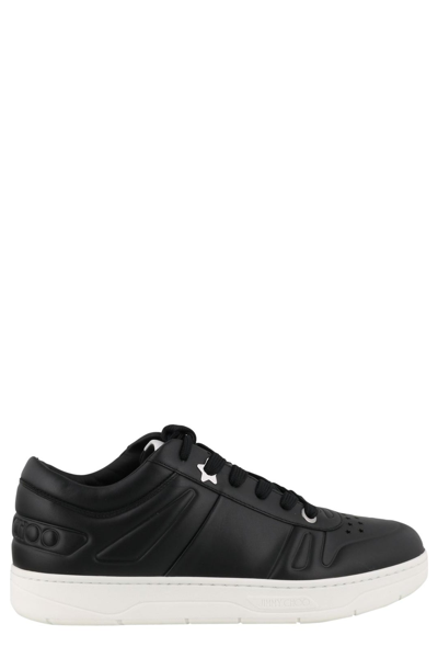 Jimmy Choo Hawaii / M Leather Sneakers In Black