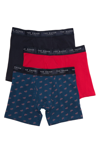 Ted Baker Cotton Stretch Boxer Briefs In Nv/ Lych/ Gib Sea