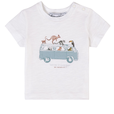 Tartine Et Chocolat Kids' White Van Graphic T-shirt