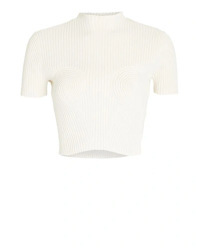 Dion Lee Spiral Rib Knit Top In Ivory