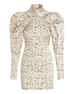 Rotate Birger Christensen Rotate Miki Allover Graphic Printed Mockneck Dress In Black&white