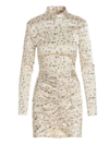 Rotate Birger Christensen Rotate Miki Allover Graphic Printed Mockneck Dress In Black & White