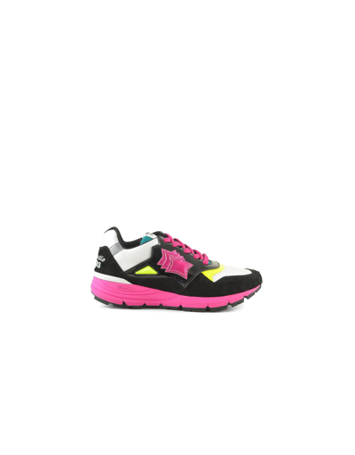 Atlantic Stars Shoes Black Sneakers W/pink Rubber Sole