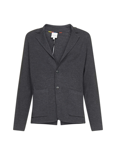 Paul Smith Wool Single-breasted Blazer In Anth