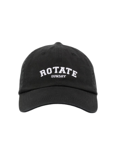 Rotate Birger Christensen Black Organic Cotton Hat With Logo