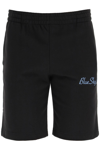 Blue Sky Inn Black Logo-embroidered Cotton Shorts In Black (black)