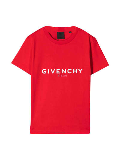 Givenchy Kids' Logo Print T-shirt In Red