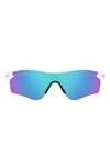Oakley 38mm Radarlock® Path® Wrap Sunglasses In Polished White/ Prizm Sapphire