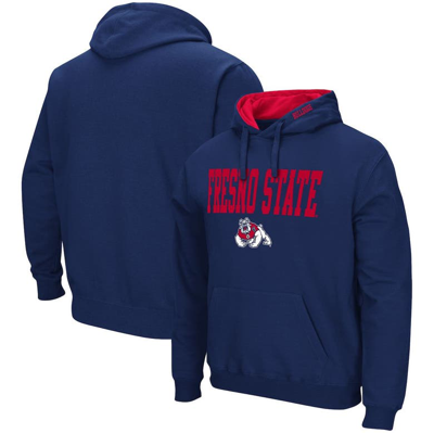 Colosseum Navy Fresno State Bulldogs Arch And Logo Pullover Hoodie