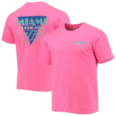 Image One Pink Miami Hurricanes Miami Vice 305 Comfort Color T-shirt