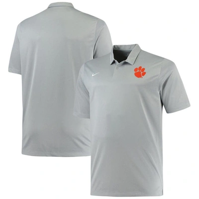 Nike Men's  Heathered Gray Clemson Tigers Big And Tall Performance Polo Shirt