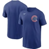 NIKE NIKE ROYAL CHICAGO CUBS TEAM WORDMARK T-SHIRT