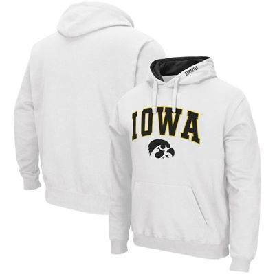 Colosseum Men's  White Iowa Hawkeyes Arch And Logo 3.0 Pullover Hoodie